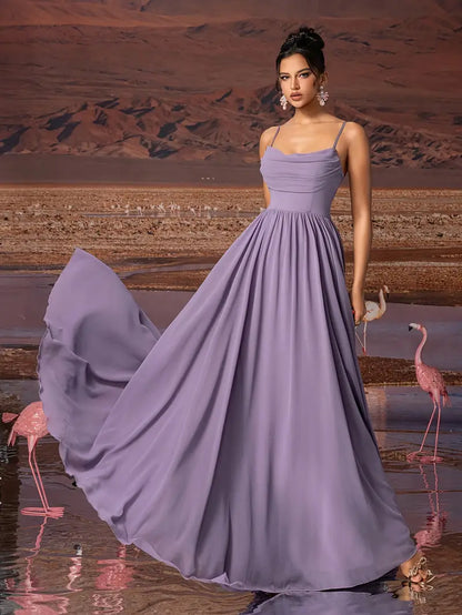 Chiffon Strapless Formal Gown – Stylish Ruched Waist Party Dress