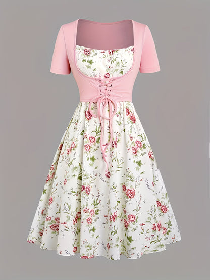 Women's Floral Halter Dress & Cardigan Set