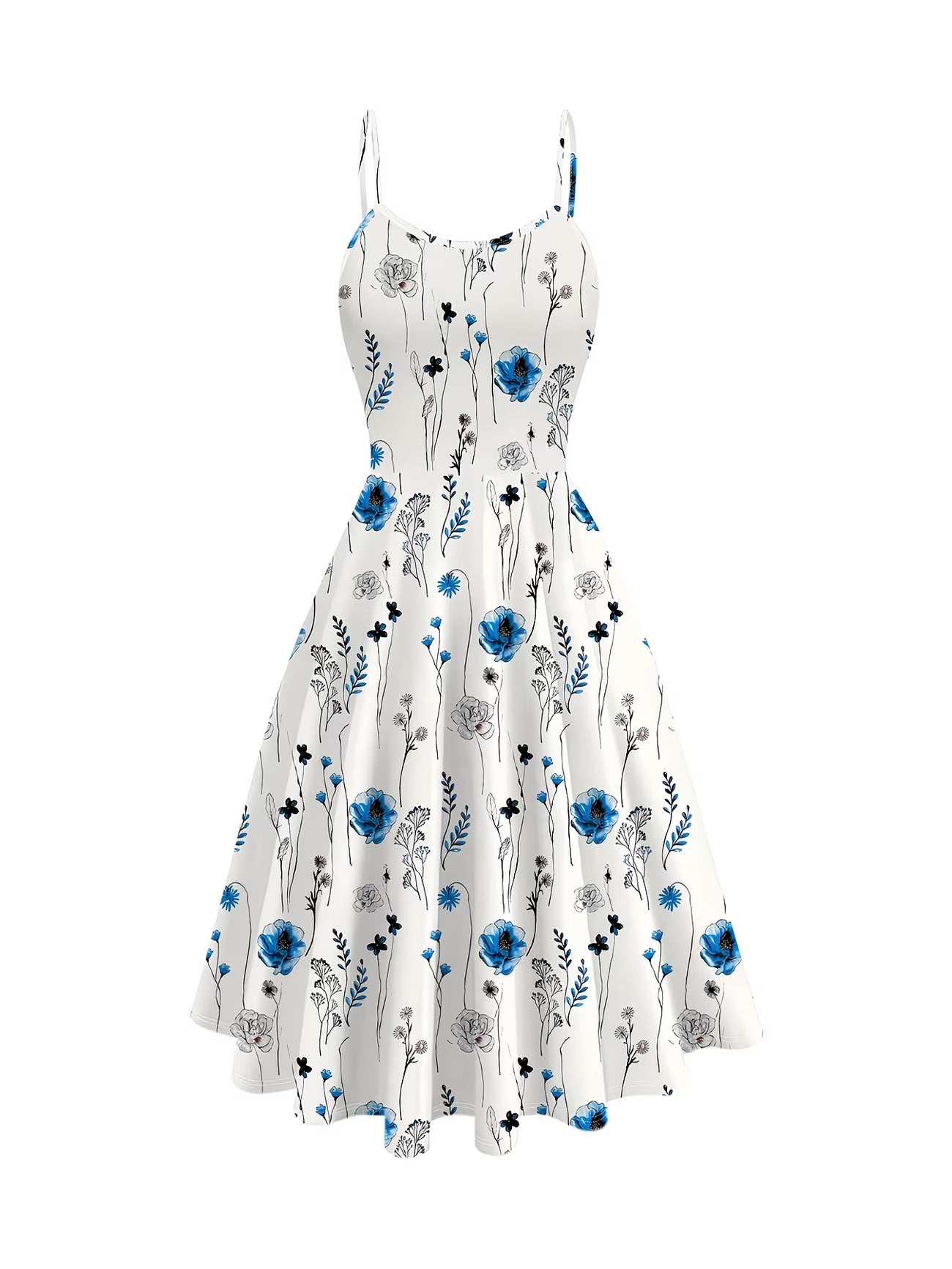 Women's Floral Halter Dress & Cardigan Set