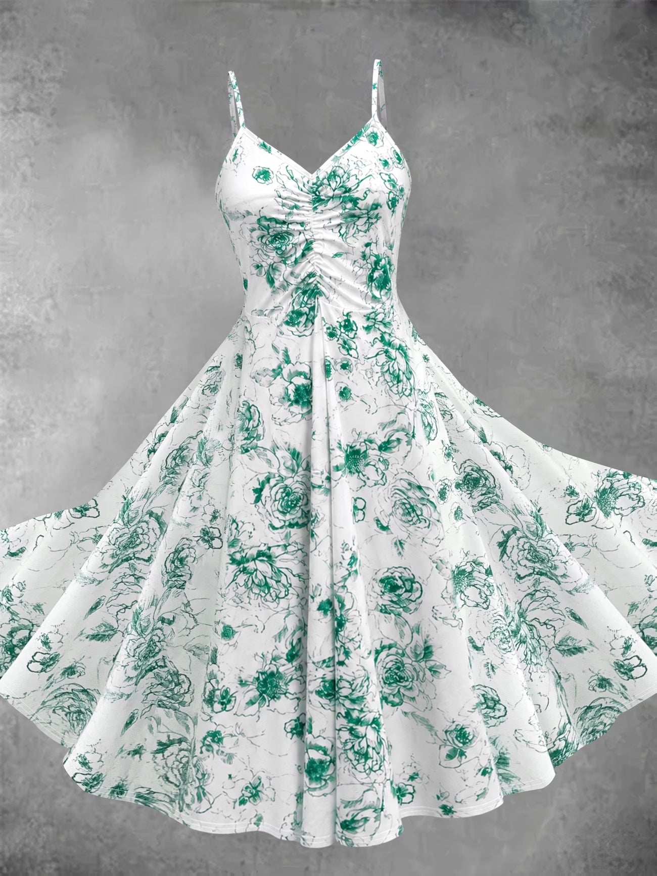 Blooming Grace Women's Floral Tie-Waist Dress with Matching Cardigan