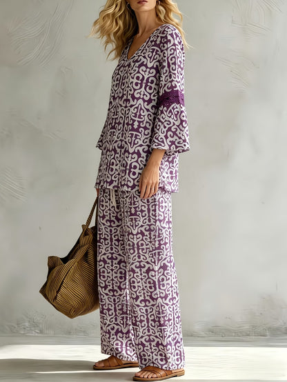 Geometric Luxe Lounge Co-Ord Set