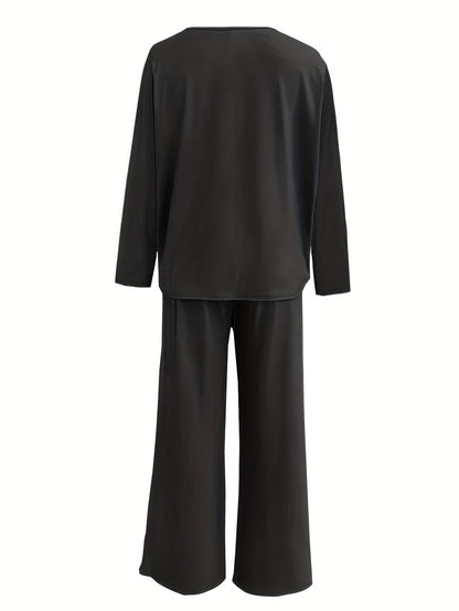 Luxury Directional Wide-Leg Co-Ord Set