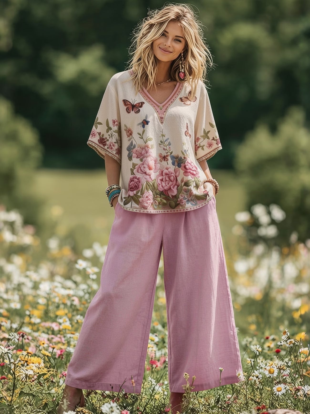 RoseAura Butterfly Lounge Set