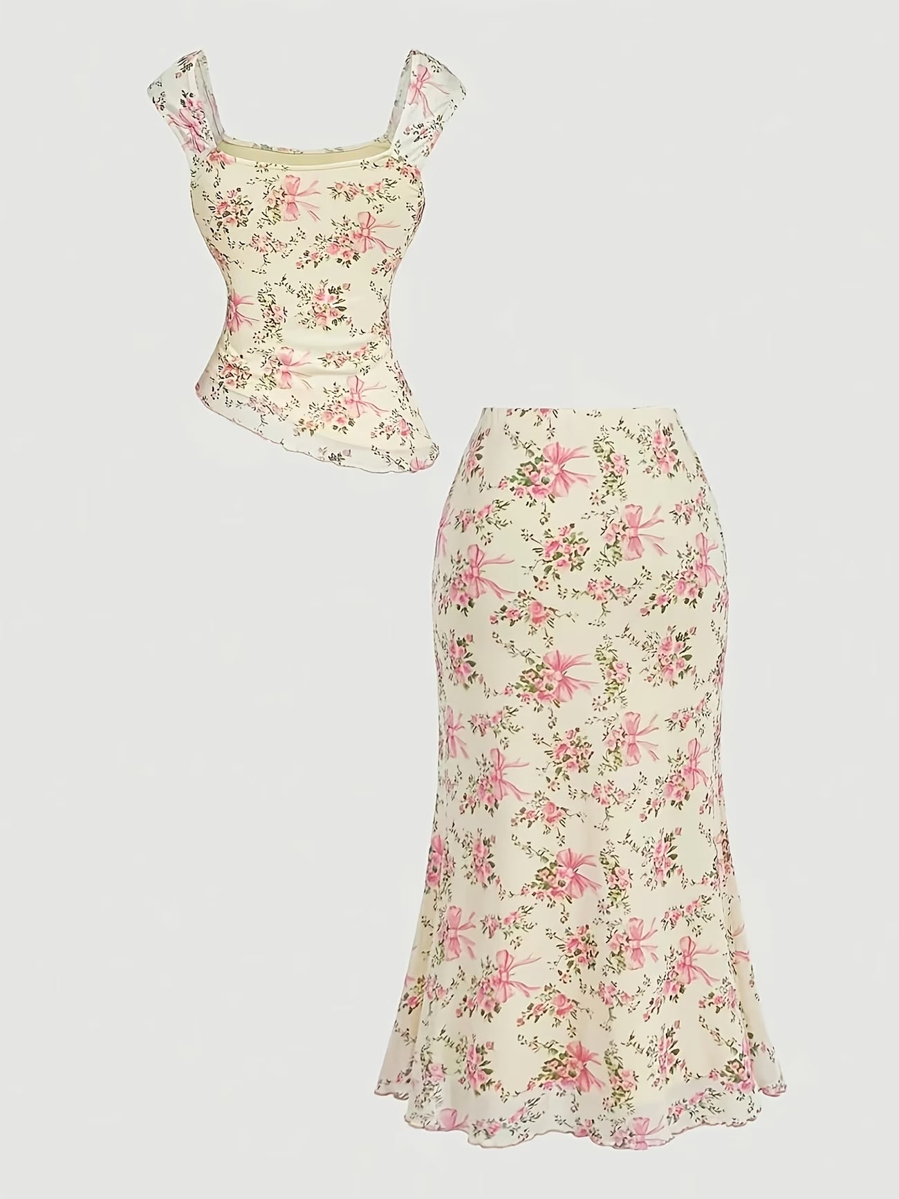 🌸 Bow Co-Ord Skirt Set