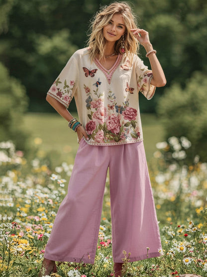 RoseAura Butterfly Lounge Set