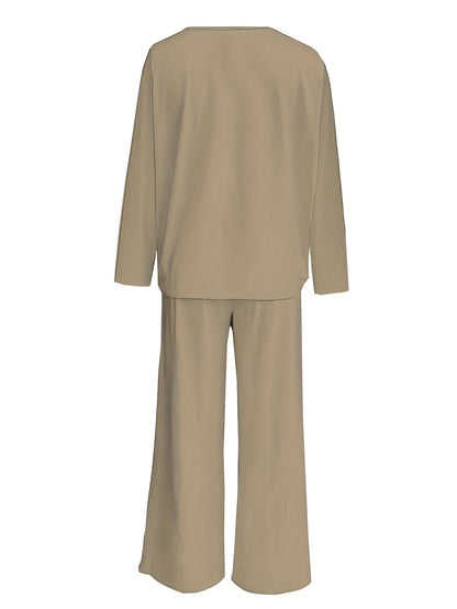 Luxury Directional Wide-Leg Co-Ord Set