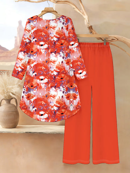 Floral Elegance Long Sleeve Co-Ord Set