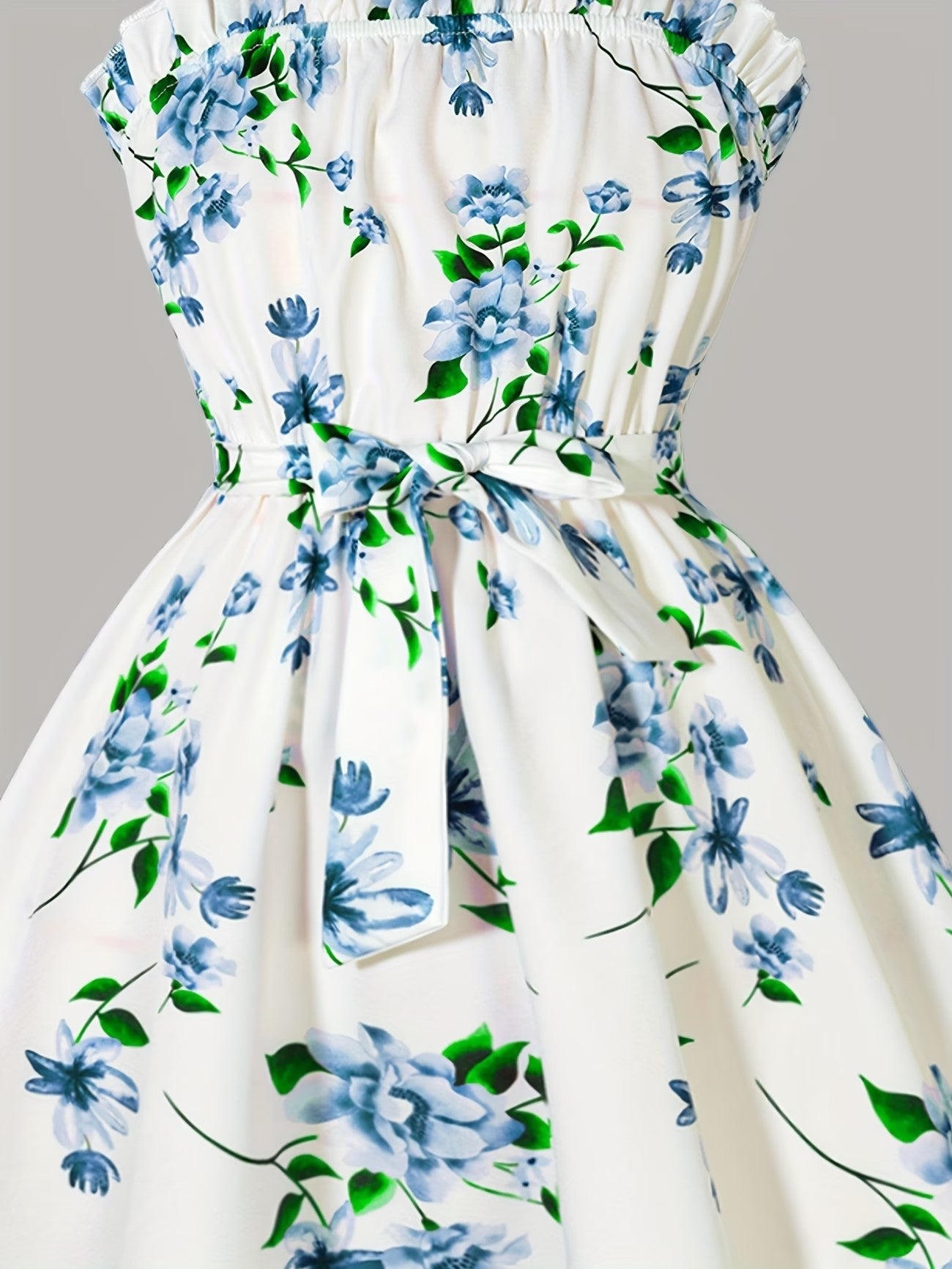 Girls Floral Dress & Cardigan 2-Piece Set