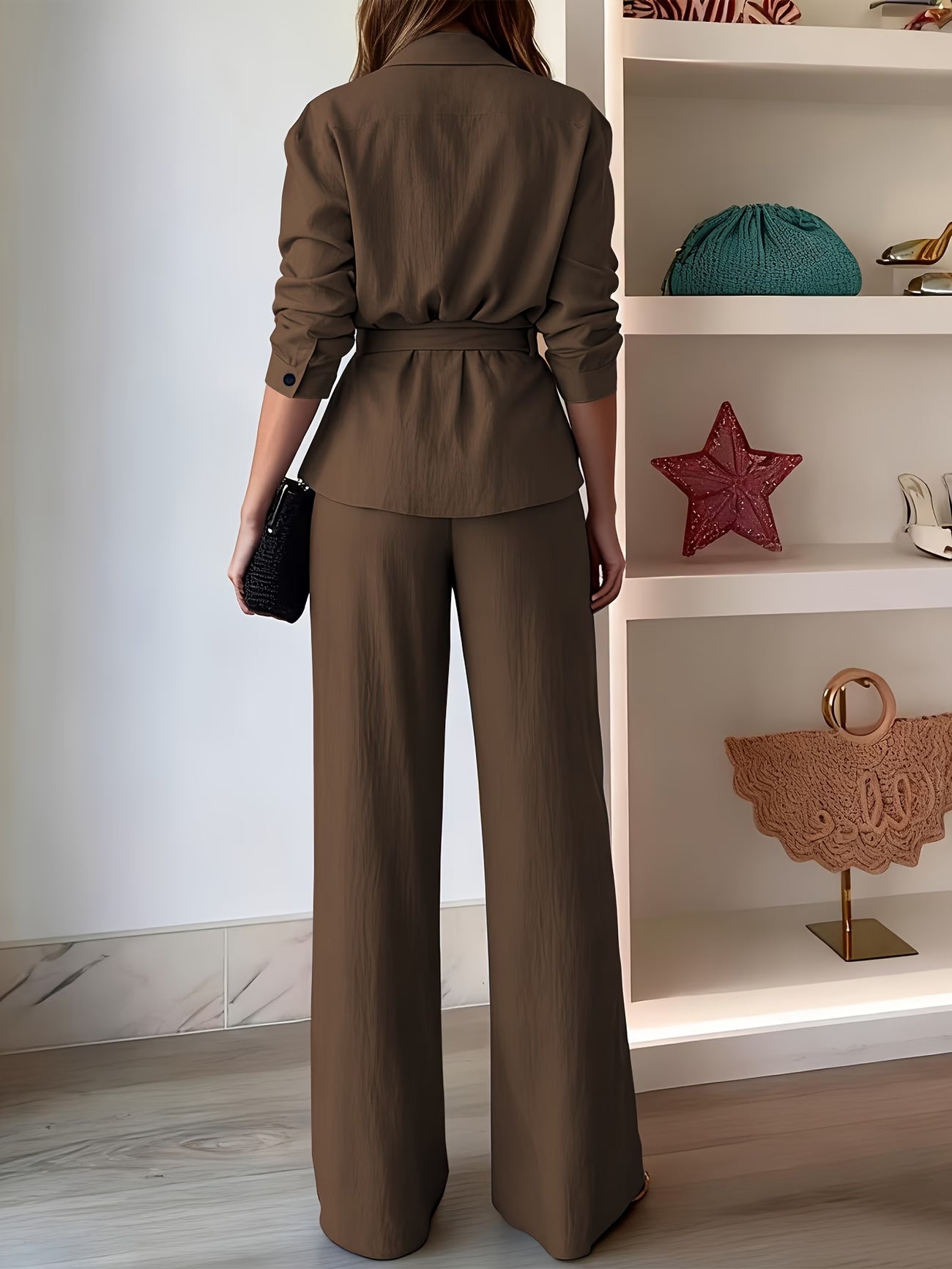 Chic Drawstring Wide-Leg Co-Ord Set