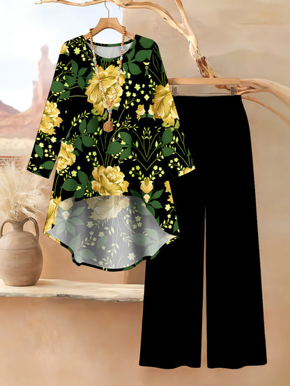 Floral Elegance Long Sleeve Co-Ord Set