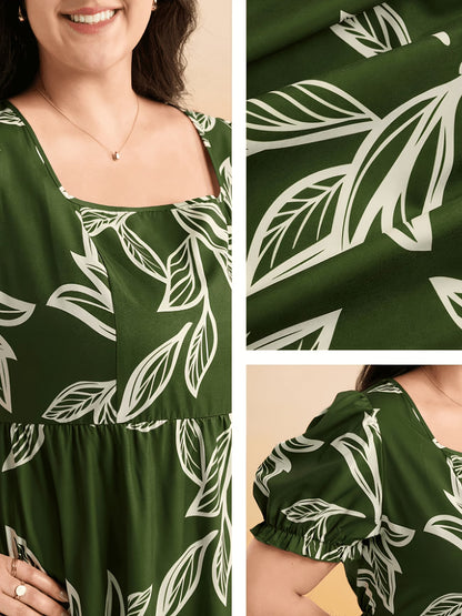 Graceful Summer Printed A-Line Maxi Dress