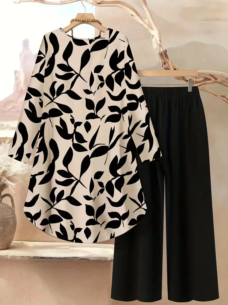 Women’s Printed Co-Ord Set – Comfortable Casual Wear (Top & Pants)