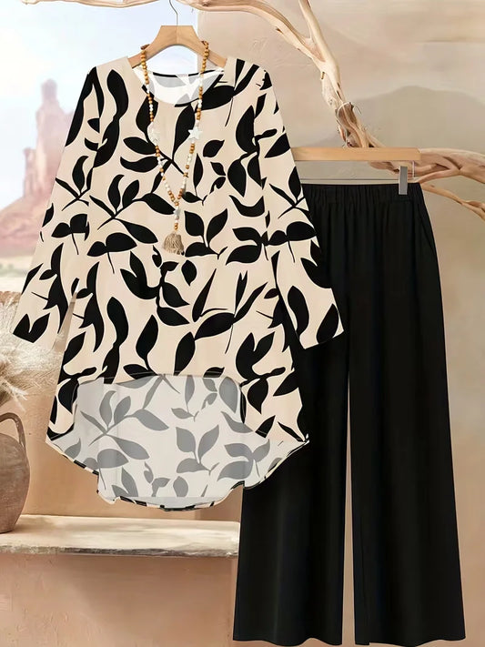 Women’s Printed Co-Ord Set – Comfortable Casual Wear (Top & Pants)