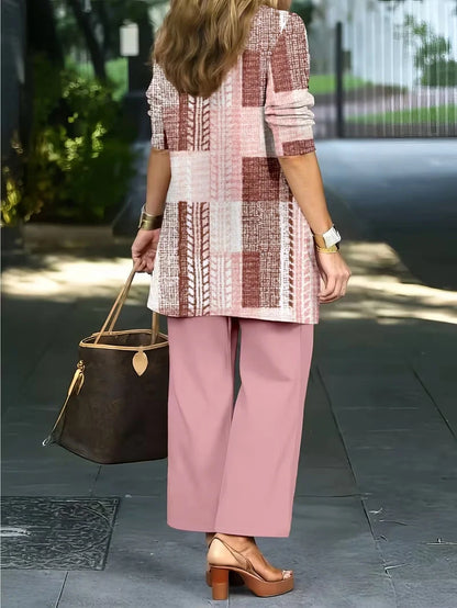 Floral Embroidered 3 Piece Linen Co-ord Set for Women — Jacket Vest and Wide Leg Pants