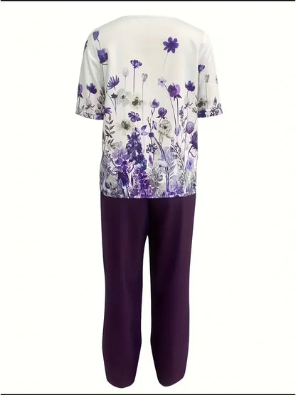 Breathable Floral Top & Pants Set – Perfect Summer Outfit