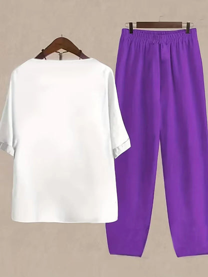 Breathable Floral Top & Pants Set – Perfect Summer Outfit