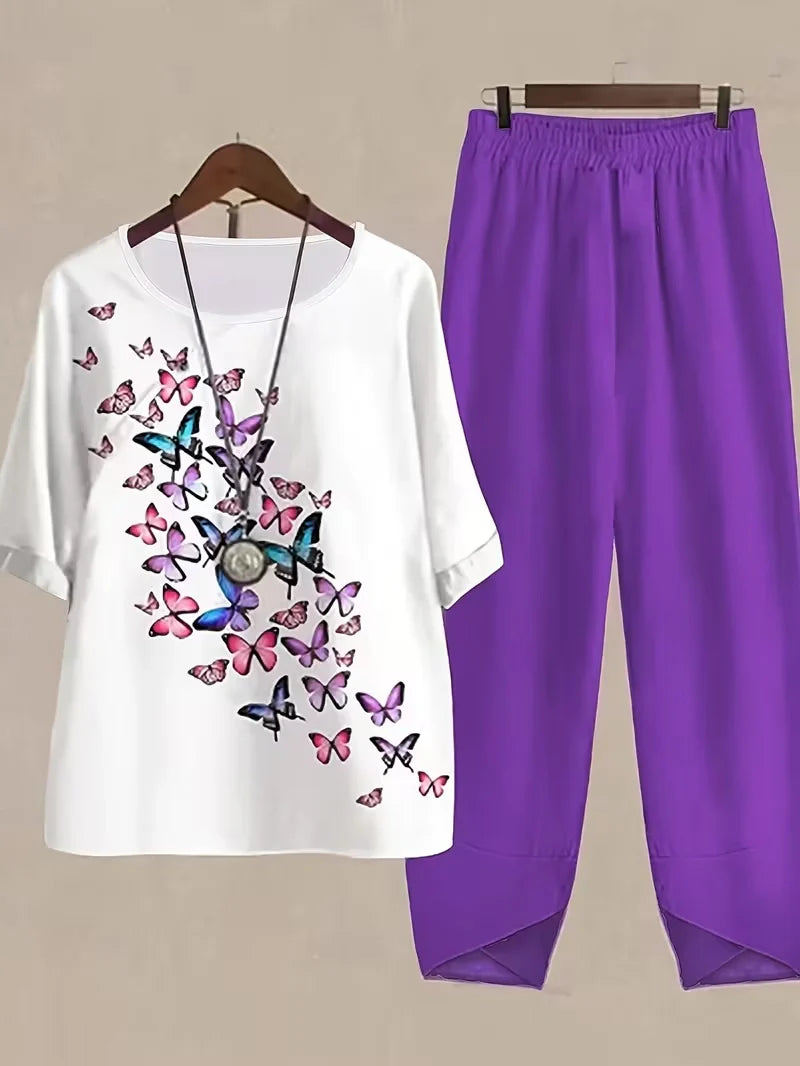 Breathable Floral Top & Pants Set – Perfect Summer Outfit