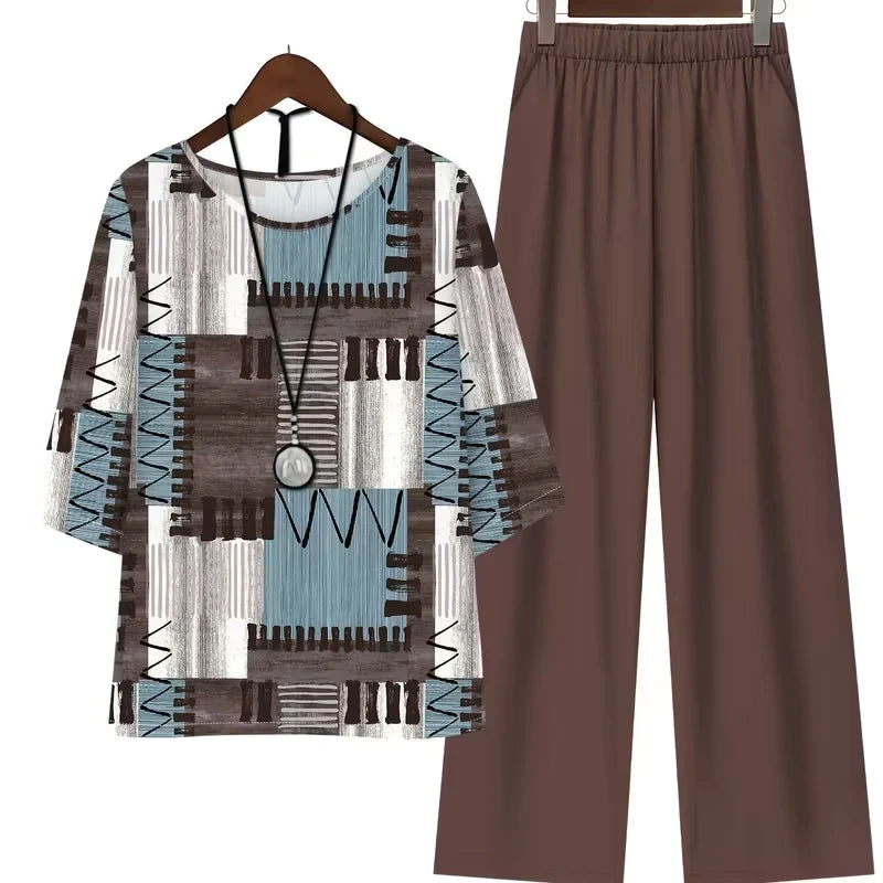 Breathable Floral Top & Pants Set – Perfect Summer Outfit