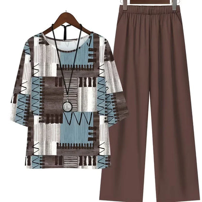 Breathable Floral Top & Pants Set – Perfect Summer Outfit