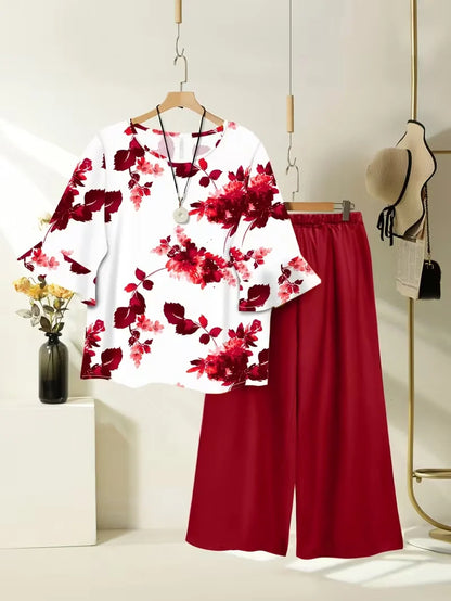 Breathable Floral Top & Pants Set – Perfect Summer Outfit