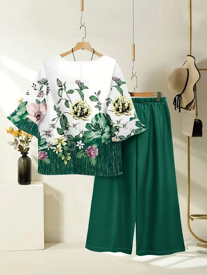 Breathable Floral Top & Pants Set – Perfect Summer Outfit