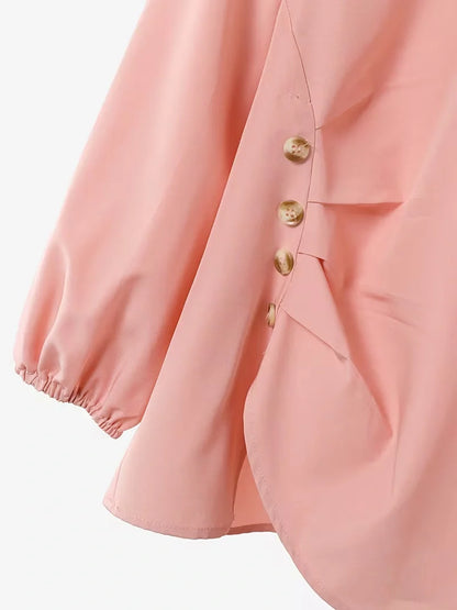 Effortless Everyday Elegance — Ruffle Blouse and Pleated Skirt Coord Set for Women