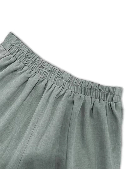Belted Sleeveless Top and Straight Leg Pants Co-ord Set for Women