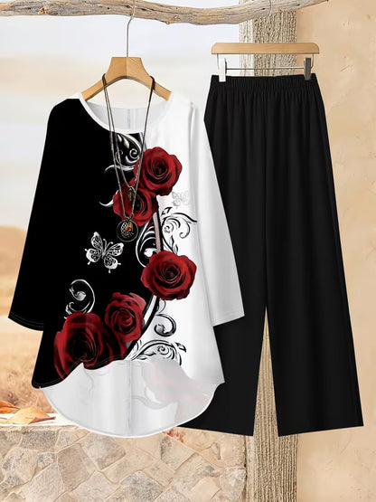 Women's Plus Size Geometric Set