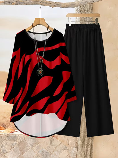 Women's Plus Size Geometric Set