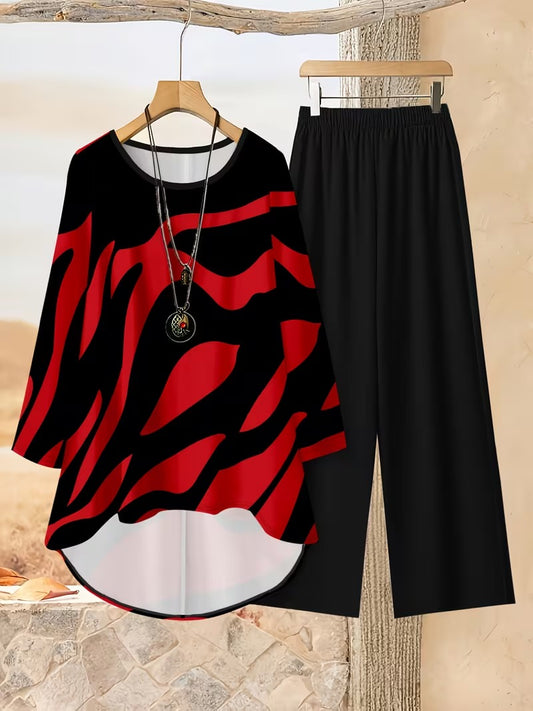 Women's Plus Size Geometric Set