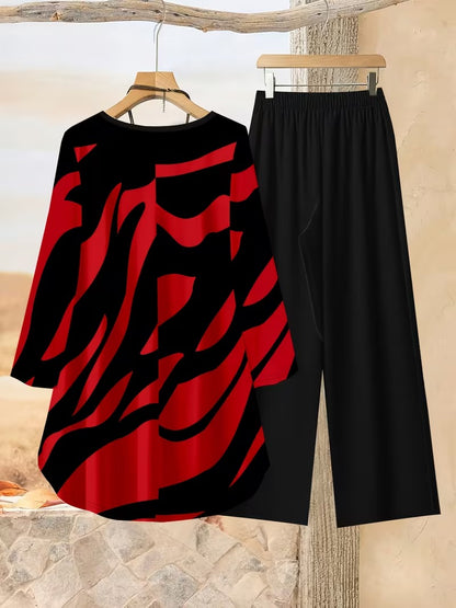 Women's Plus Size Geometric Set