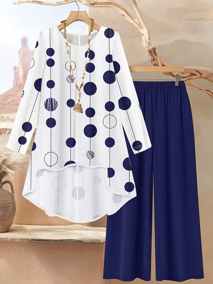 Women's Plus Size Geometric Set