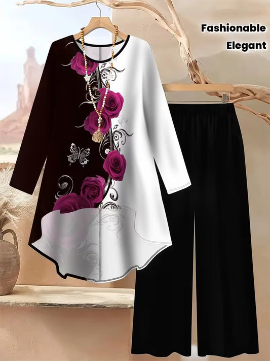 Women's Plus Size Geometric Set