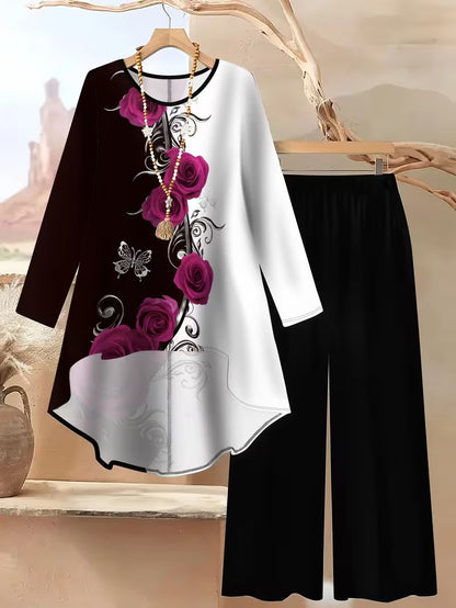 Women's Plus Size Geometric Set