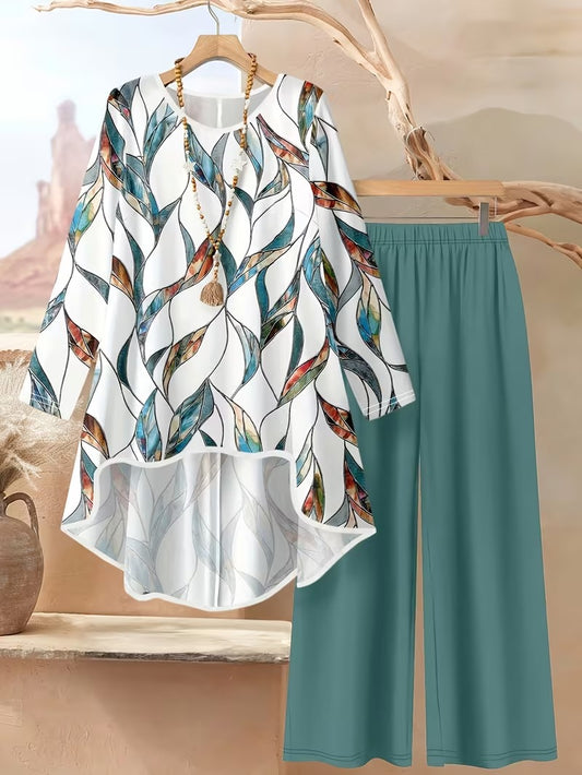 Women's Plus Size Geometric Set