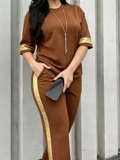 Premium Gold Trim Casual Set