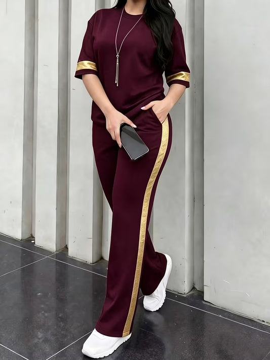 Premium Gold Trim Casual Set