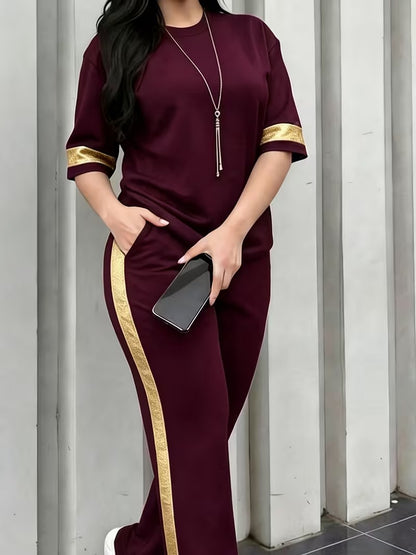 Premium Gold Trim Casual Set
