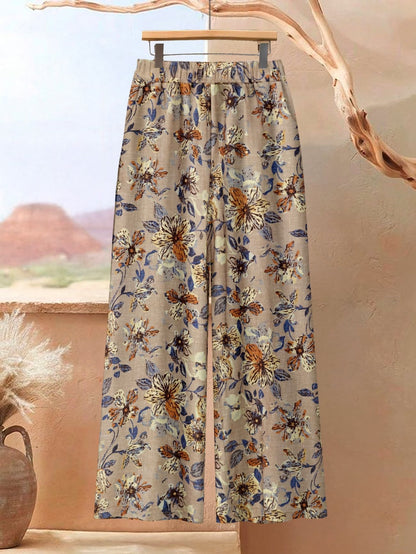 Elegant Botanical Print 2-Piece Women’s Co-Ord Set